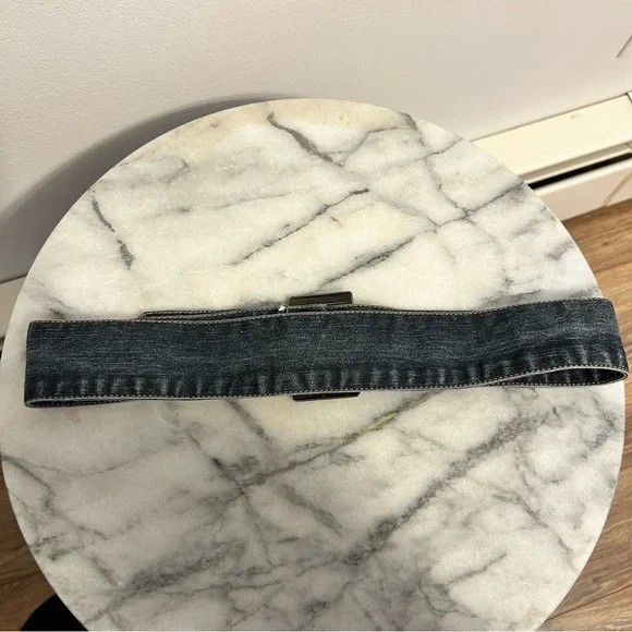 Y2K Denim Belt with Rectangular Buckle - Picture 3 of 6